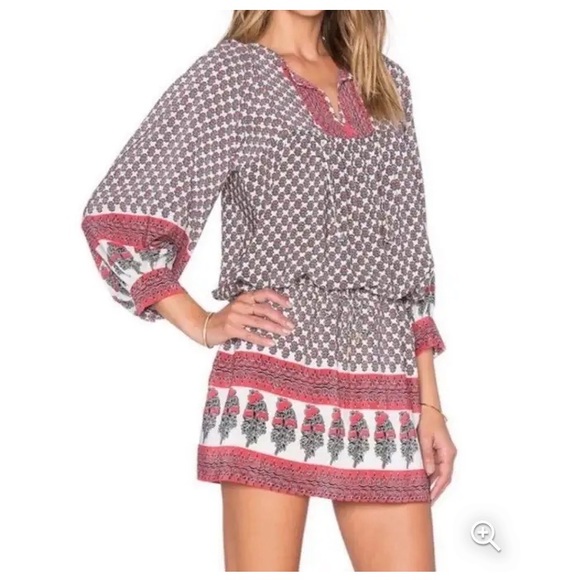 Ulla Johnson Indian Bazaar Floral Printed Silk Boho Tunic Shirt Dress - Picture 1 of 15